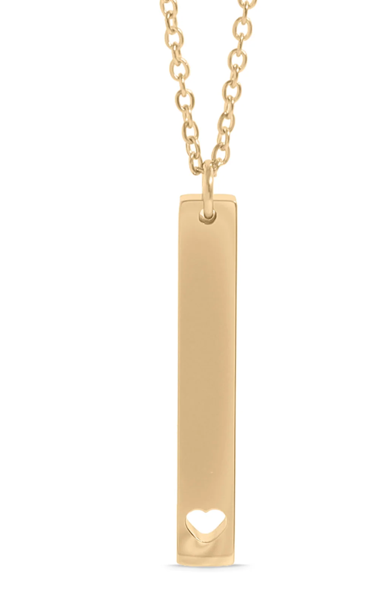 Personalized 18K Gold Bar Necklace- GOLD