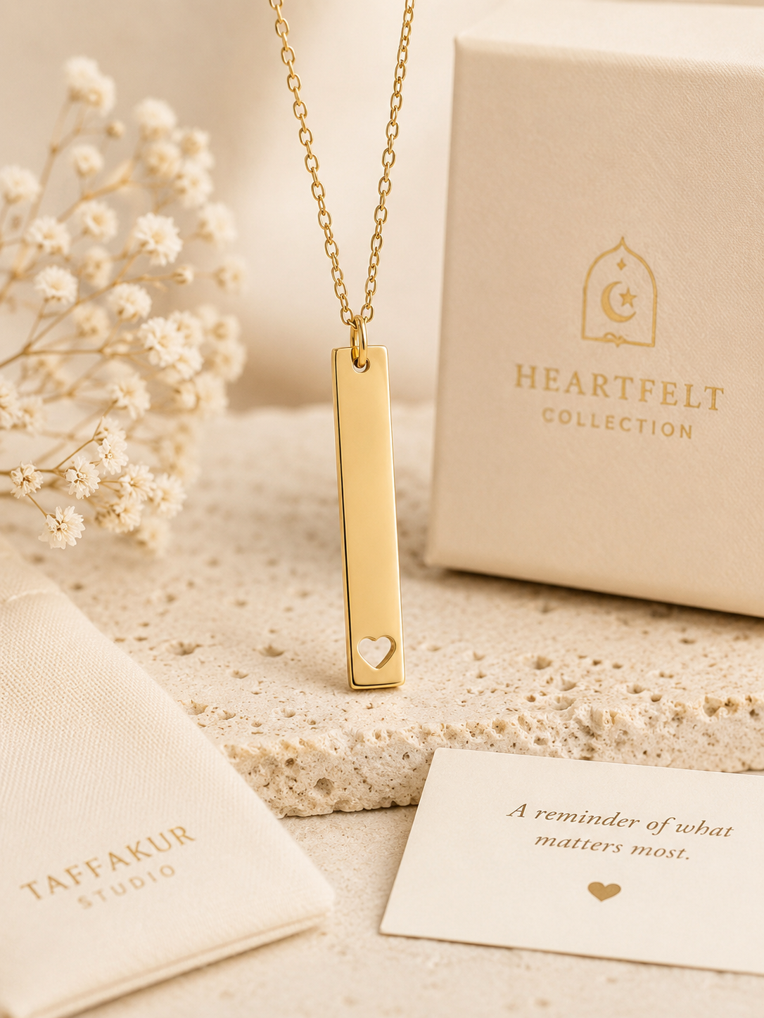 Personalized 18K Gold Bar Necklace- GOLD