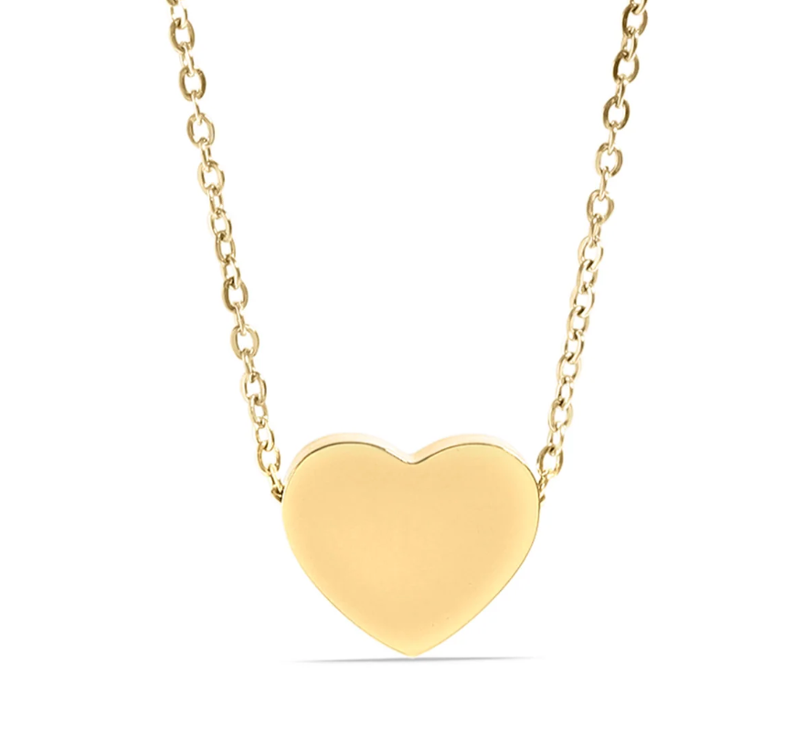 Personalized 18K Gold Heart Necklace