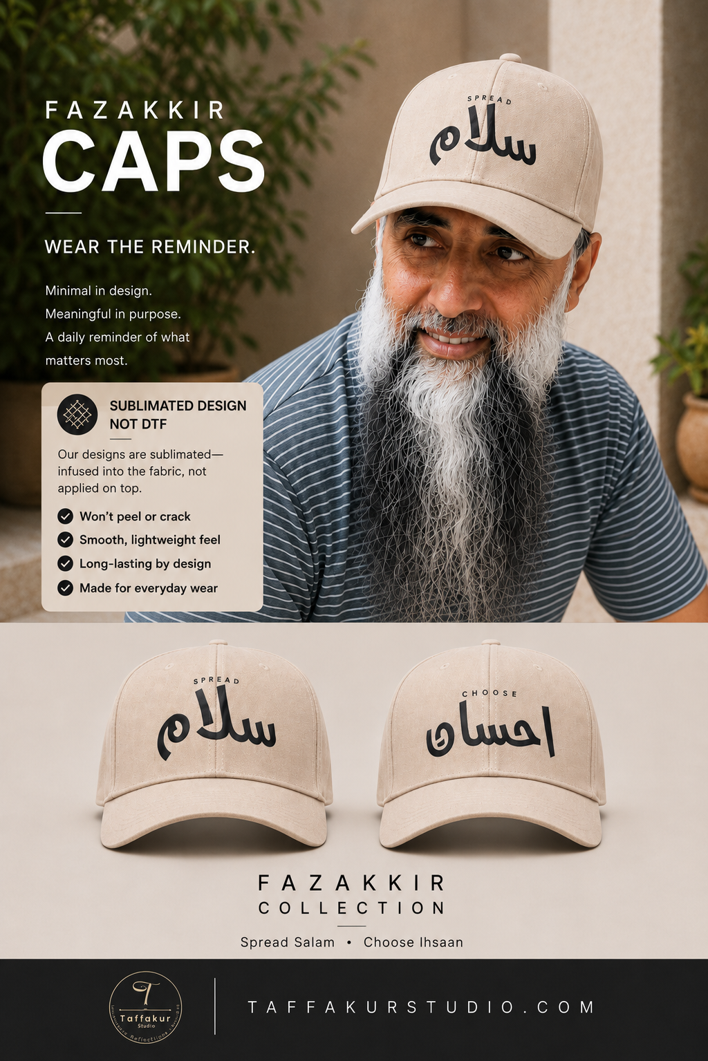 Choose Ihsaan Cap | Islamic Reminder Cap | Fazakkir Collection